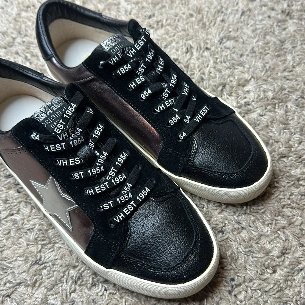 VINTAGE HAVANA Women's Nala Sneaker in black pewter sz 10 - Picture 14 of 14